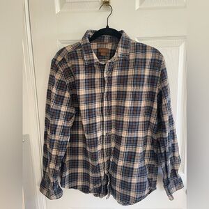 Blue and Brown Plaid Shirt